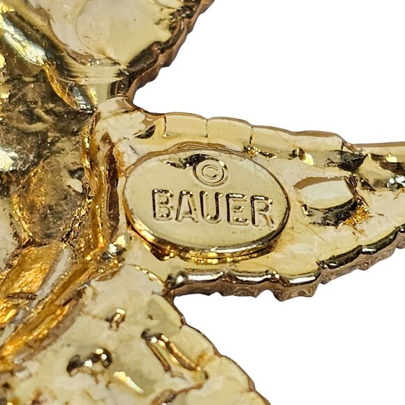 Dorothy Bauer Brooch 8Point Star Gold Tone Rhinestone Beachy Boho Chic Elegance - Picture 3 of 16